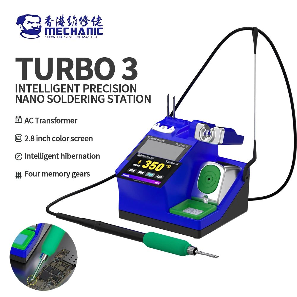 

MECHANIC Turbo 3 150W Intelligent Precision Nano Soldering Station with C210-TS/TI/SK Soldering Iron Head Repair Welding Tool
