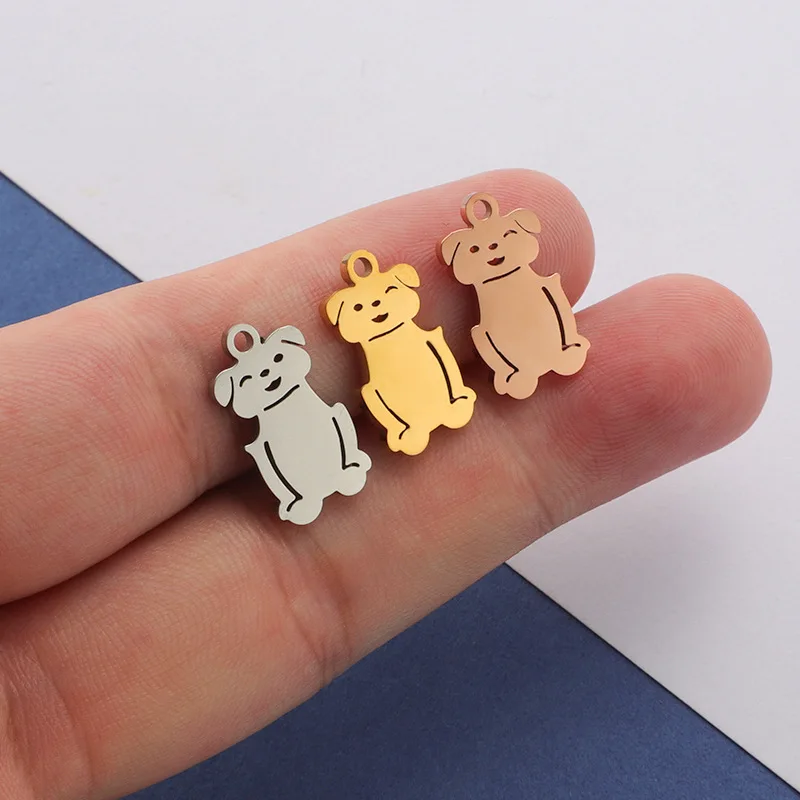 Personalized Pet Figure Tags Charm Custom Family Names Cute Cat Dog Charms Pendant DIY Necklace Keychain Accessories