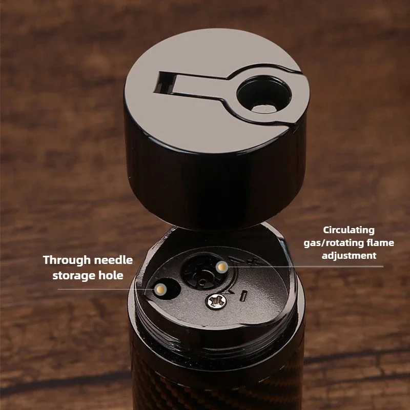 Cigar Tool Lighter wind‑resistant blue jet flame built‑in hidden cigar piercer equipped with 7.5mm cigar drill punch
