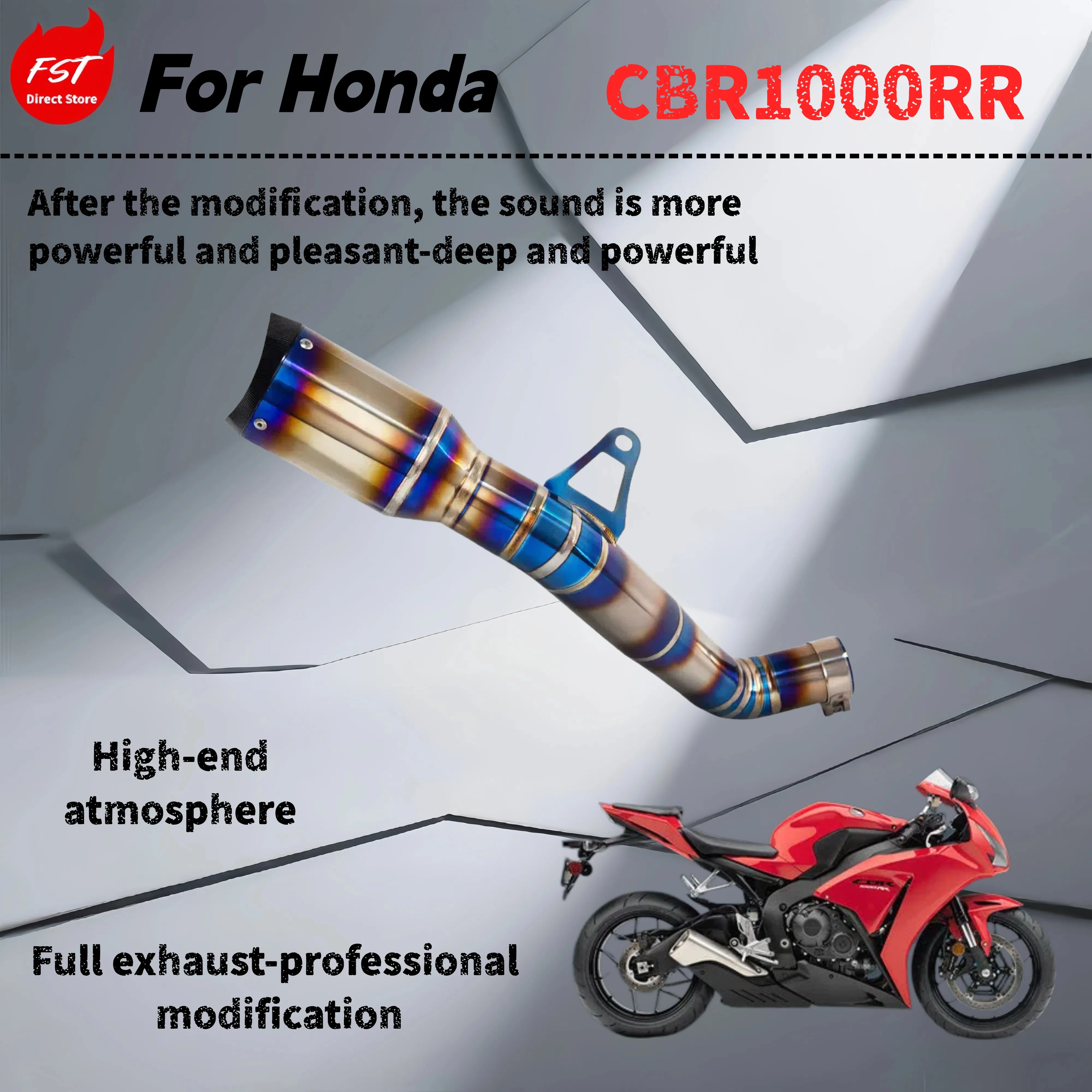 

Для Honda CBR1000RR - Модифицированная полная выхлопная труба - звук глубокого, богатого и мощного звука.