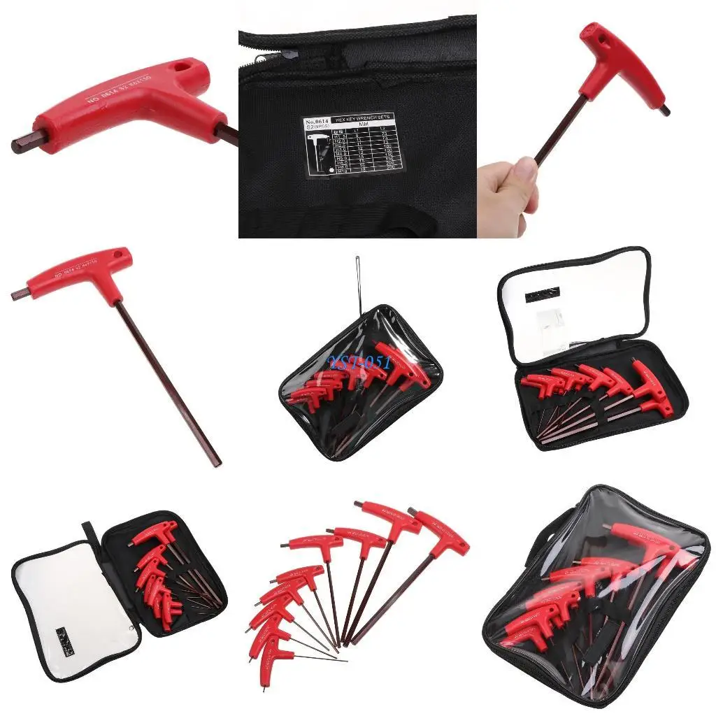 

E15A 9x T-handle Allen Wrench Set Multifunctional Allen for Key Set H1.5-H10 for Fact