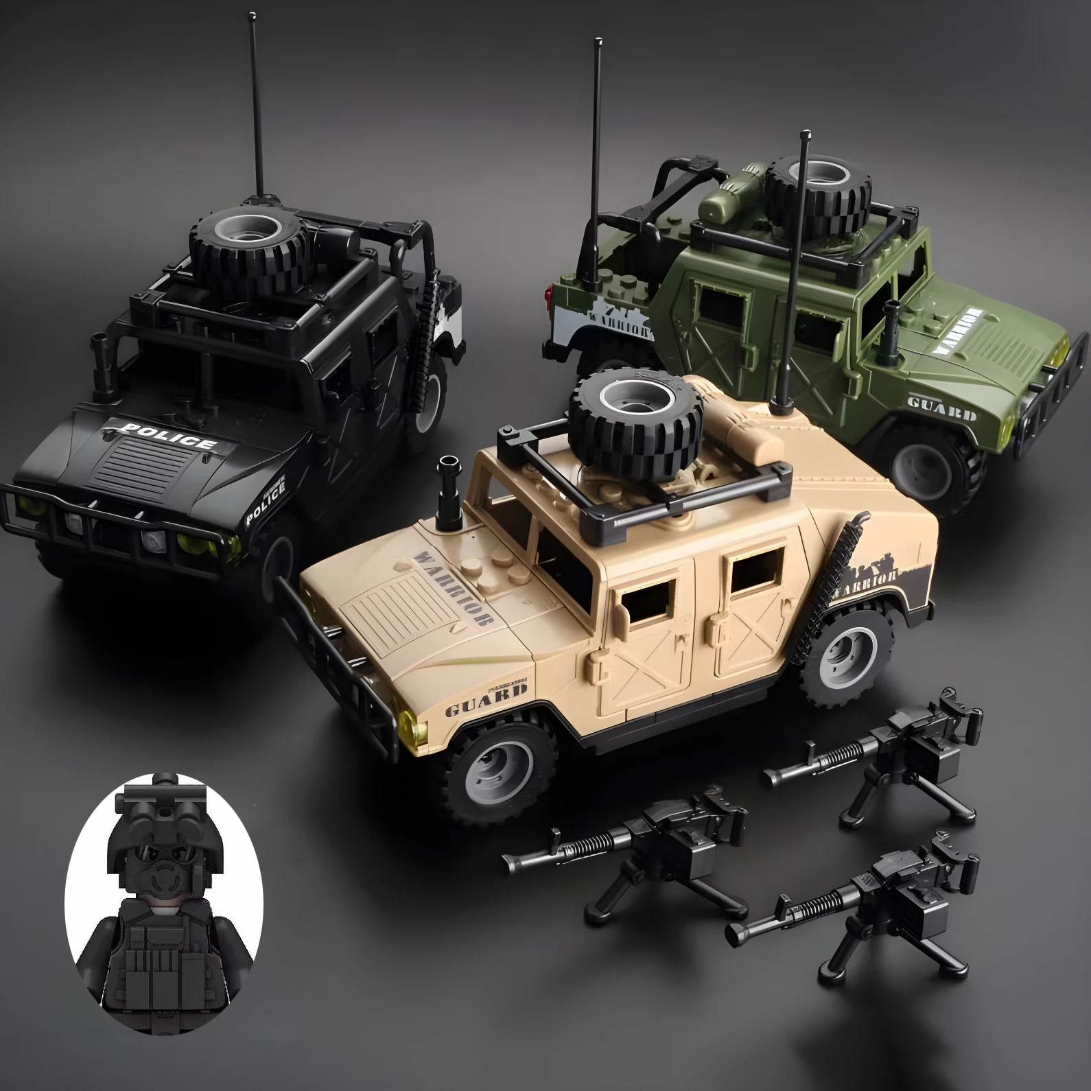 Model Kit Armored Core - Klocki konstrukcyjne: wojskowe jeepy, pojazdy opancerzone,
