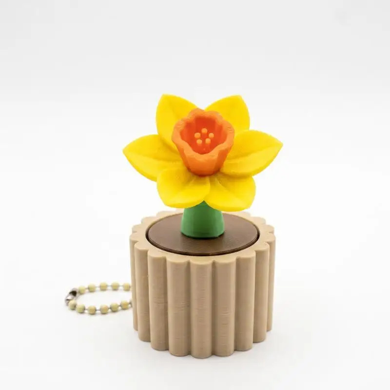Winziger Topfpflanzen-Fidget-Charm, Umweltfreundlicher PLA 3D-Gedruckter Frühlings-Blumen-Pflanzen-Stil Entspannungs-Rucksack-Deko-Schlüsselanhänger – Detail 7