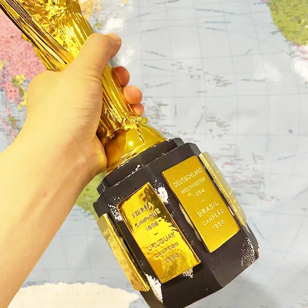 1:1 Original Gold Remit Trophy Replica - Resin Soccer Award Souvenir & Collectible Ornament for World Trophy Enthusiasts