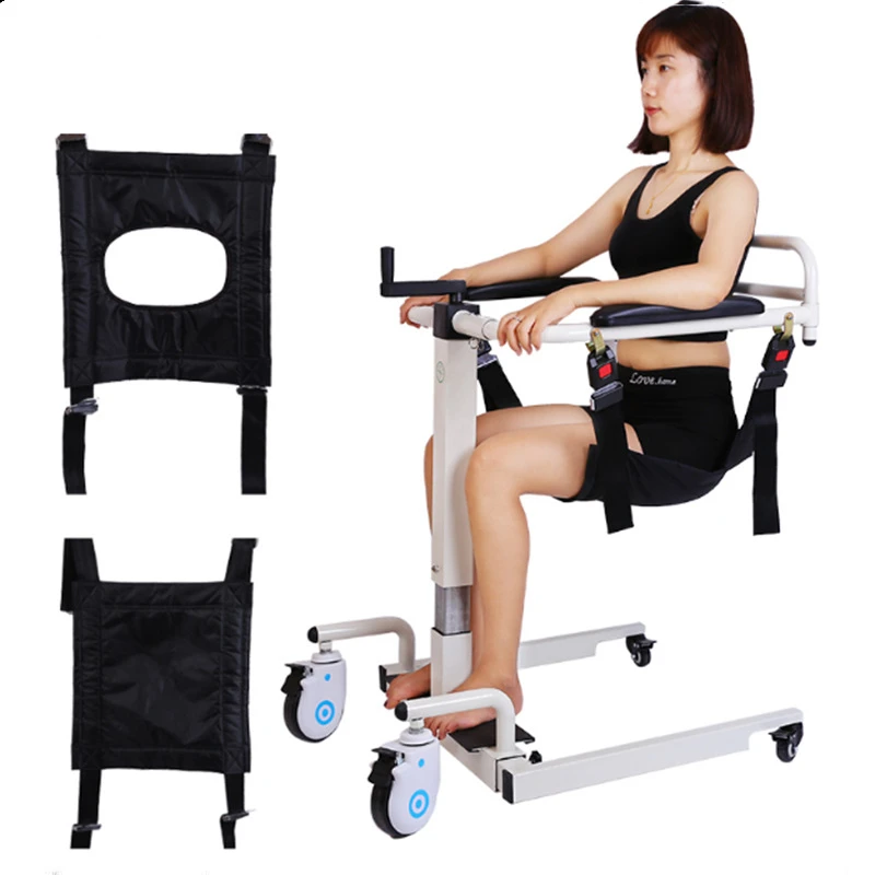 Household Transfer Chair Lifting Manual Lift Shift Machine Elderly Disabled Paralyzed Patient Bed Wheelchair Lifter Toilet Chair