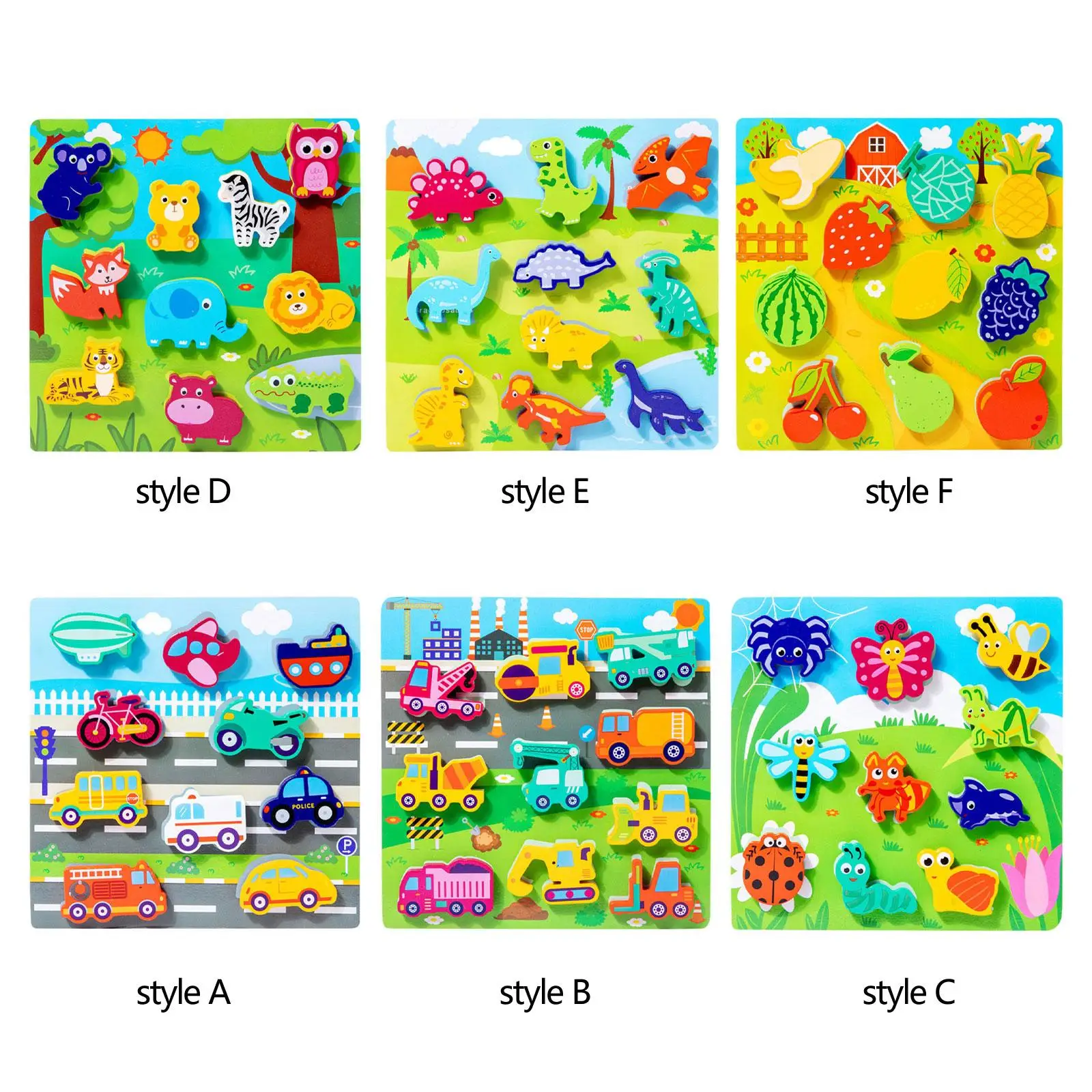 Wooden Puzzles Montessori Toys Activity Toys Development Toy Animal Toys for Baby Kids Toddlers Birthday Gift