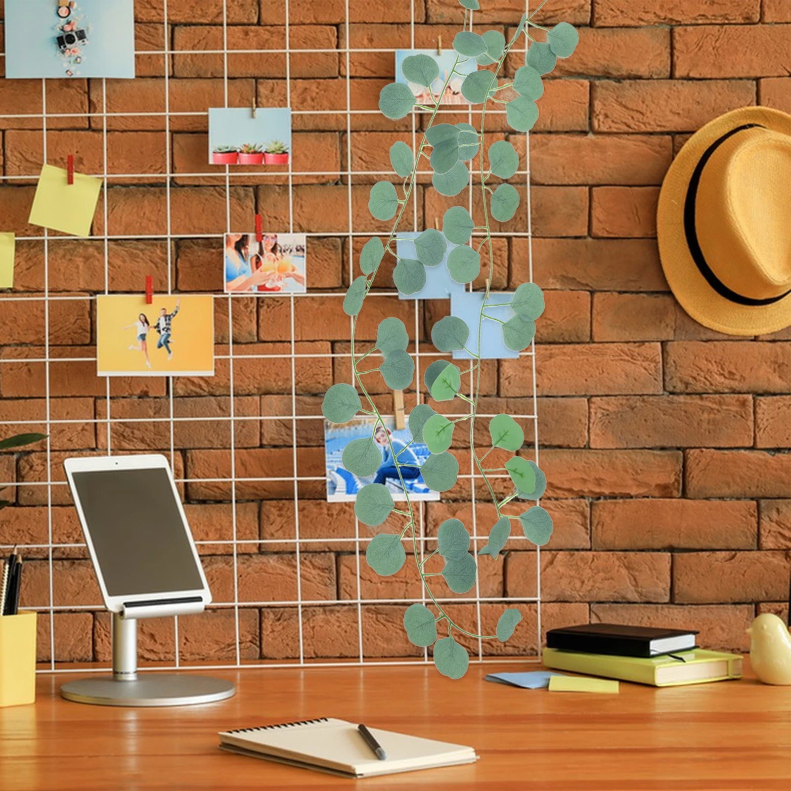 

5 Pcs Artificial Rattan Eucalyptus Vine Faux Greenery Branches Vines Hanging Plants Pvc Fake Silk Stem Garland