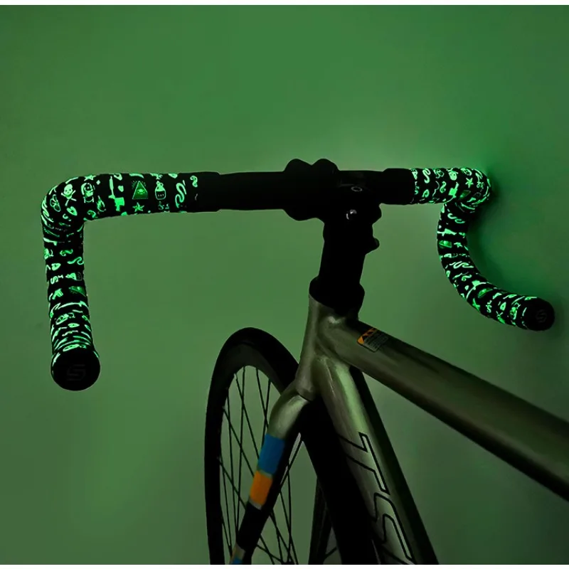 

Night light Handlebar Tape Comfortable Anti-Slip PU Shock Absorbing Handlebar Wrap Tape with Handlebar Plug Cycling supplies