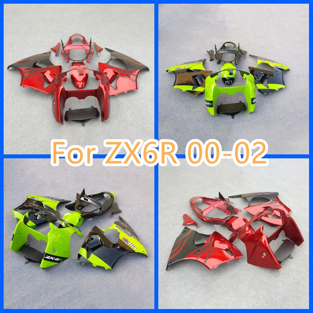 Fit for KAWASAKI 00 01 02 ZX6R 2000 2001 2002 ZX-6R ZX 6R ABS Fairing Kit Road Racing Body Rebuild Street Sport Bodywork Parts