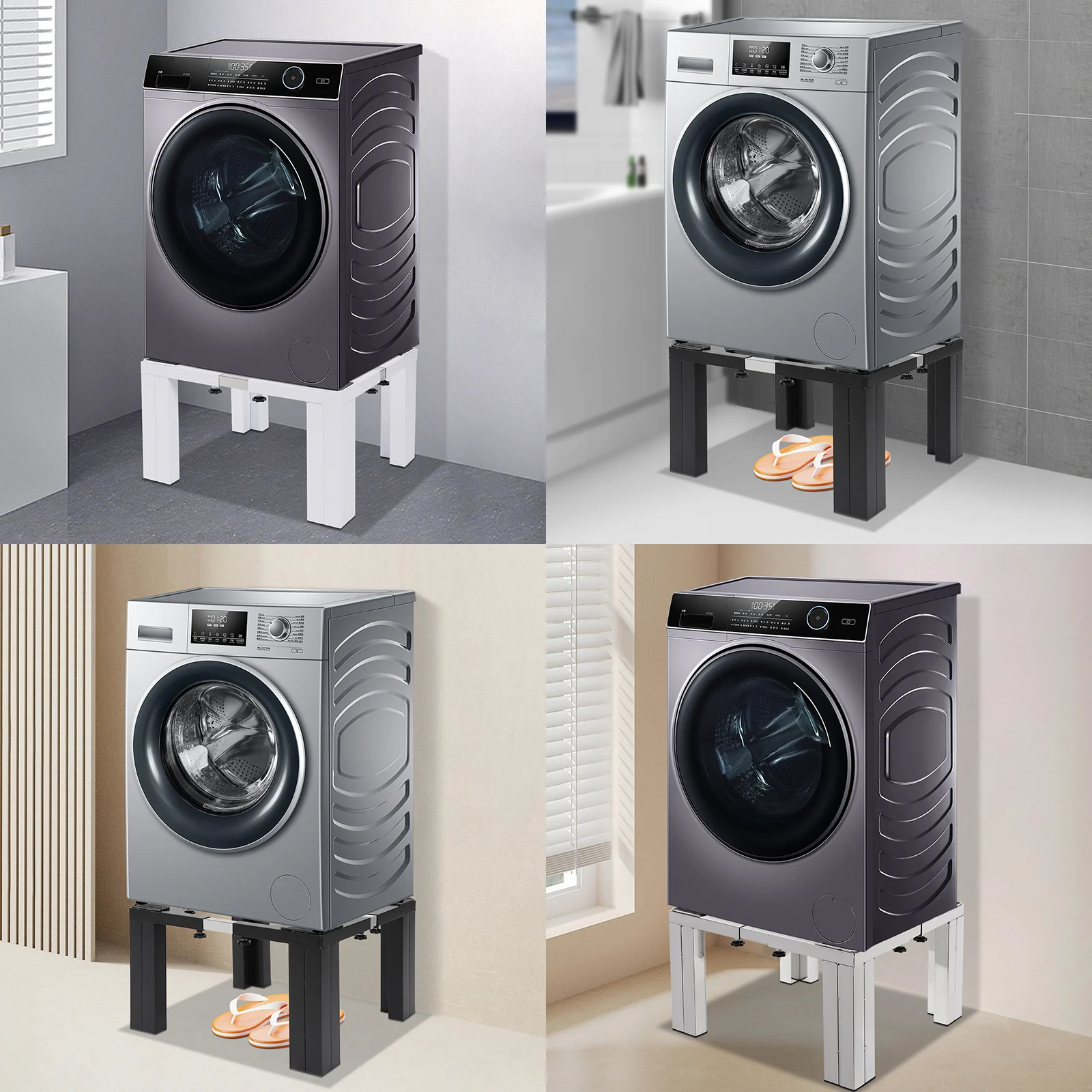 

[Washing Machine Stand Adjustable Dryer Stand] 1 Pack 201 Stainless Steel Washing Machine Stand Adjustable Dryer Stand