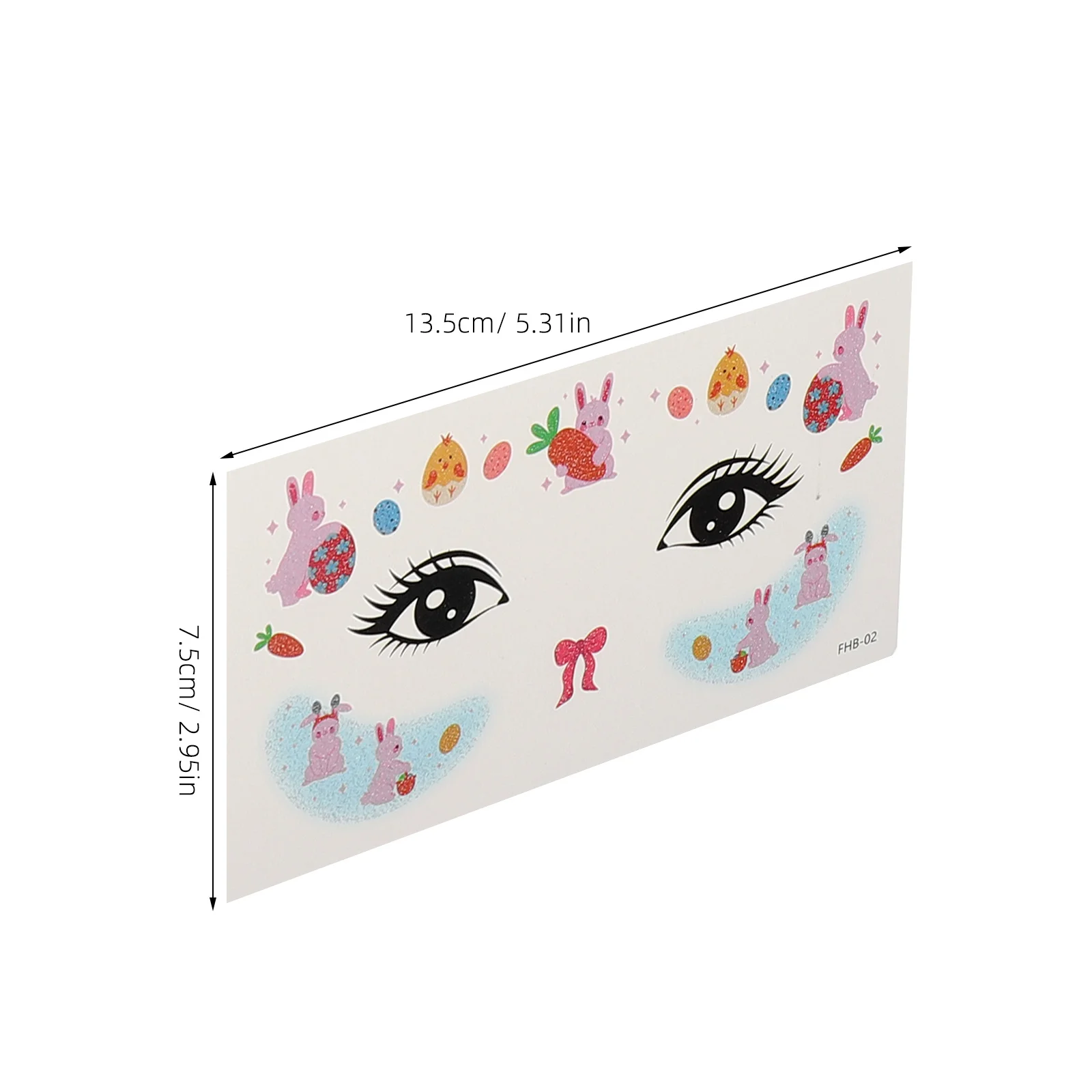 8Pcs Easter Bunny Face Stickers Glitter Temporary Tattoos Kids Easter Makeup Decorations Holiday Party Supplies