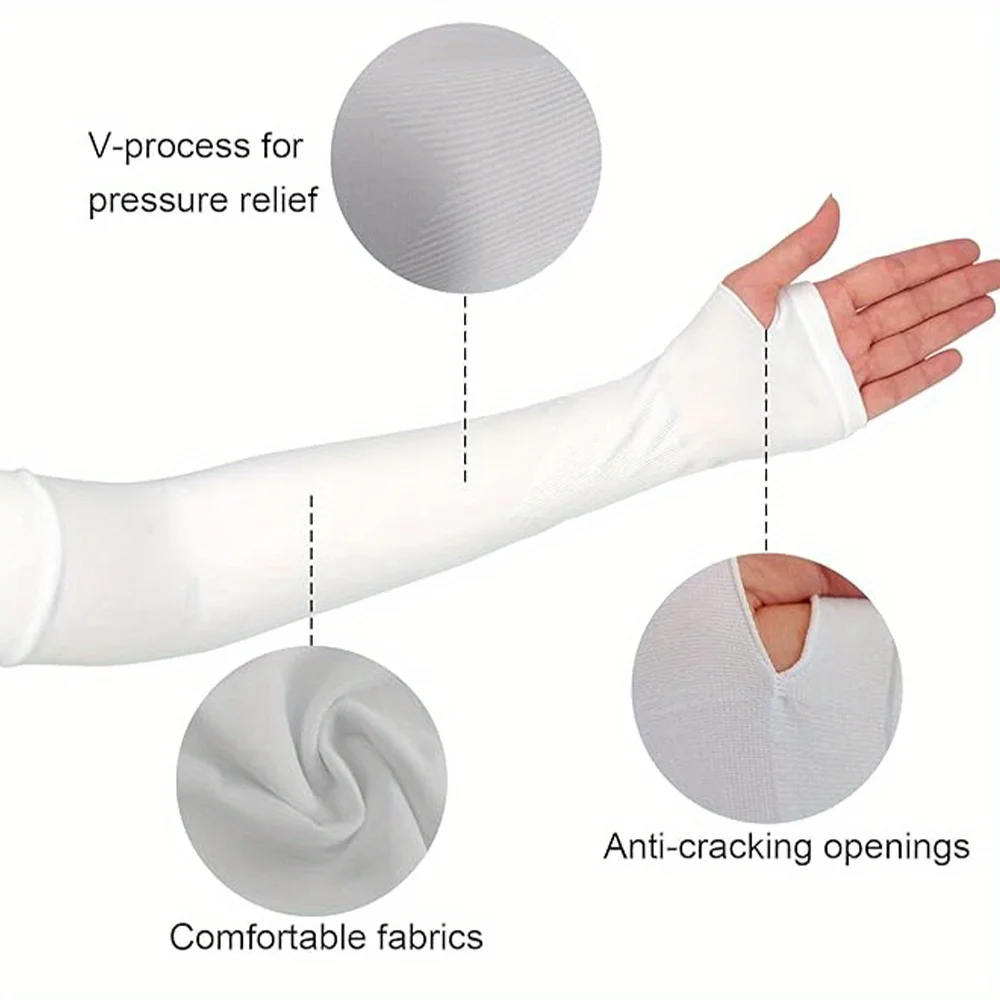 1pair Sports Compression Arm Sleeves with Thumb Holes, Unisex Elastic Fit, Suitable for Outdoor Activities