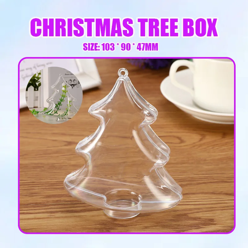 1/5PCS Transparent DIY Bath Bomb Molds Fizzy Sphere Christmas Xmas Tree Shape Plastic Bath Bomb Molds Mould Bath Accessories