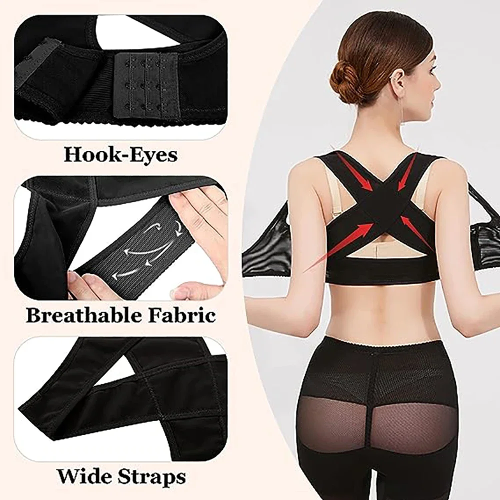 Back Chest Support Belt -Chest Supports Brace for Women Posture Corrector Shapewear Tops Breast Support Bra Top X Chest Brace Up