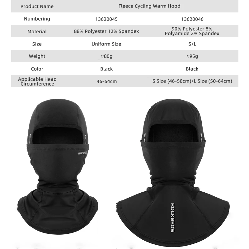 ROCKBROS Balaclava Full Face Cycling Face Mask Men Women Breathable Windproof Neck Gaiter For Motorcycle Built-in Filters Outdoo