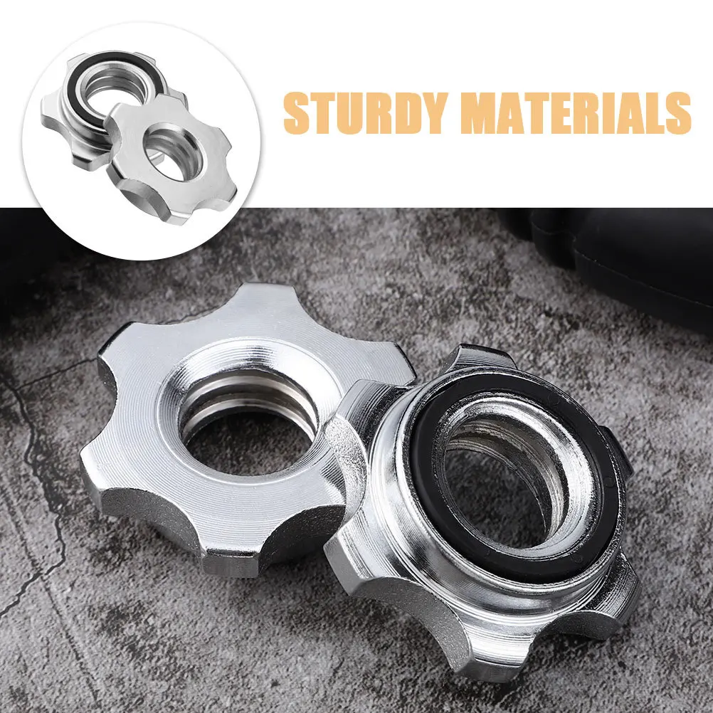 

4Pcs Anti-Slip Barbell Nuts Casting Iron Double Lock Collar Stable Dumbbell Security Nut Barbell Fixing Collar