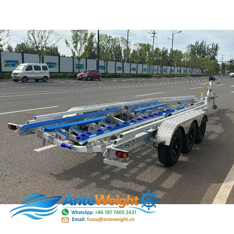 Heavy Duty Transporter Aluminum Boat Trailer 4.5 Ton Triple Axles Boat Trailer for Sale