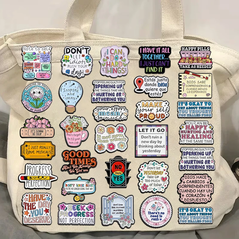 Motivational Quote Enamel Pins Emotional Support Healing Phrases Self Encourage Brooches Lapel Badge Jewelry Gifts for Friends