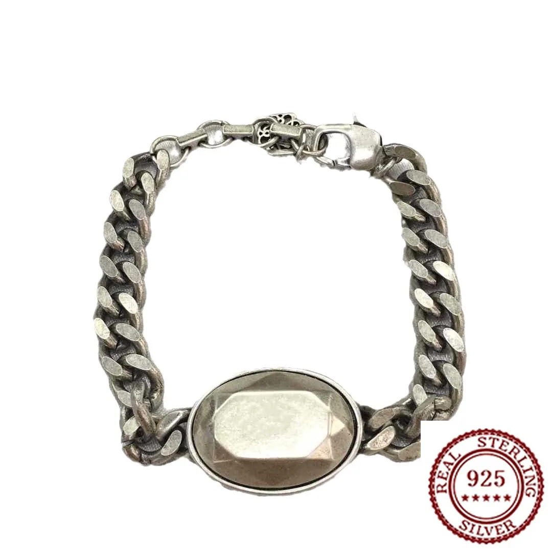 

2025 New Classic Oval Thick Chain Personalized Temperament Retro Letter Bracelet for Men and Women's Fashion
