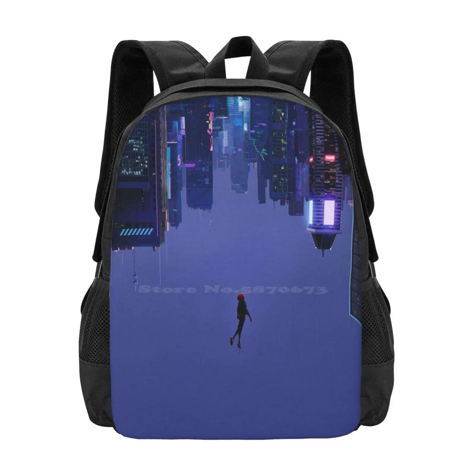 Not Falling , But Rising School Bag Big Capacity Backpack Laptop Urban Neo Night Time Inspirational Into The Spiderverse Comic