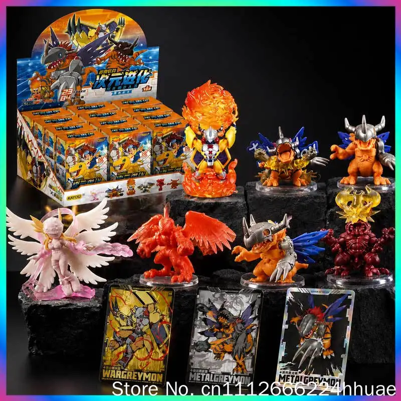 KAYOU Digimon Adventure Dimension Evolution Mini Rubber Figure Mystery Box Wargreymon Hidden Edition Collectible Toy