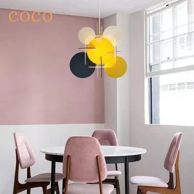 Nordic Creative Personality Color Chandelier Acrylic Chandelier Dining Room Bedroom Baby Room E27 Family Attic Decorative Lamps