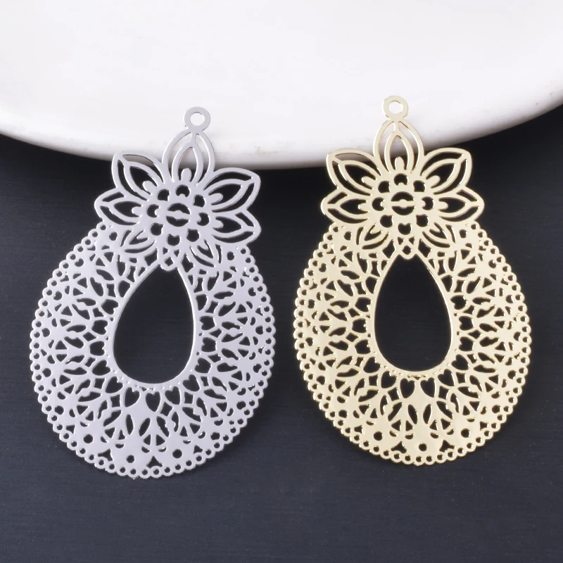 20 Stück AB5142 Sommer-Messingschmuck, hellgoldene Charms, filigrane Anhänger, DIY-Ohrringe für Damen, Ohrschmuck – Detail 6