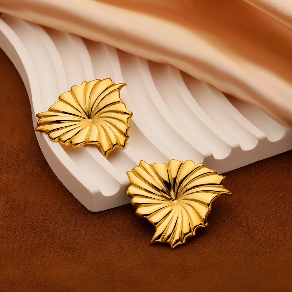 

ENFASHION Aretes De Mujer геометрические серьги-гвоздики с треугольными листьями для женщин из нержавеющей стали 18 К позолоченные нежные ювелирные изделия