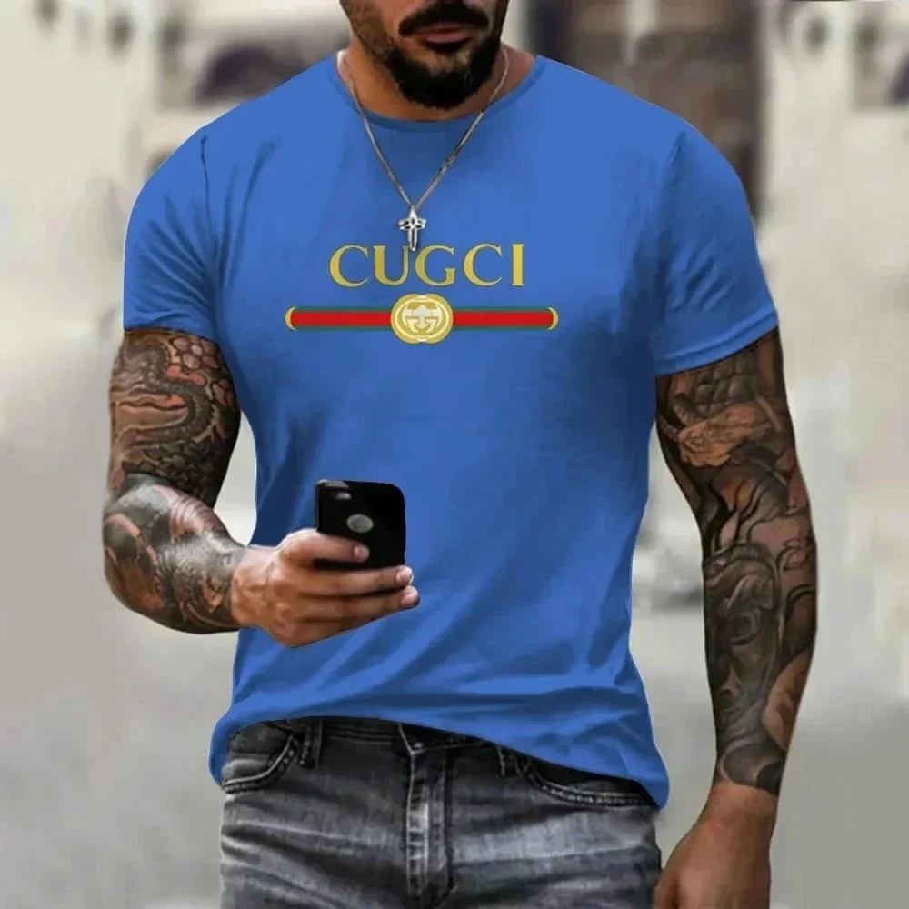 Camiseta con estampado de letras para hombre, camisa informal sencilla a la moda, Camiseta deportiva para hombre, camiseta Extra grande de manga