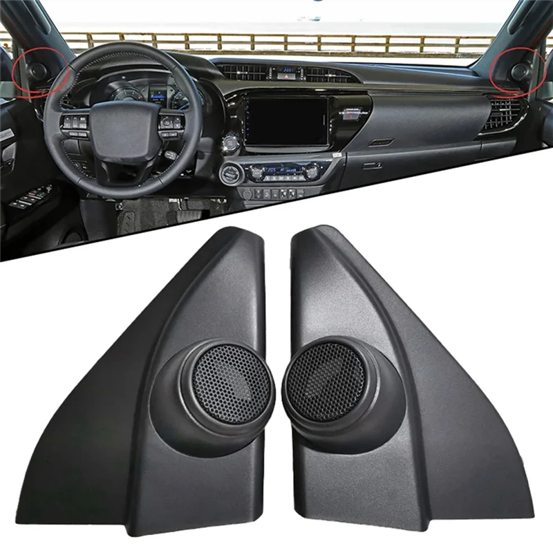 2PCS Car Tweeter Speaker Modified Audio Door Corner Glue Speaker Cover For Toyota Hilux For Fortuner 2016-2020