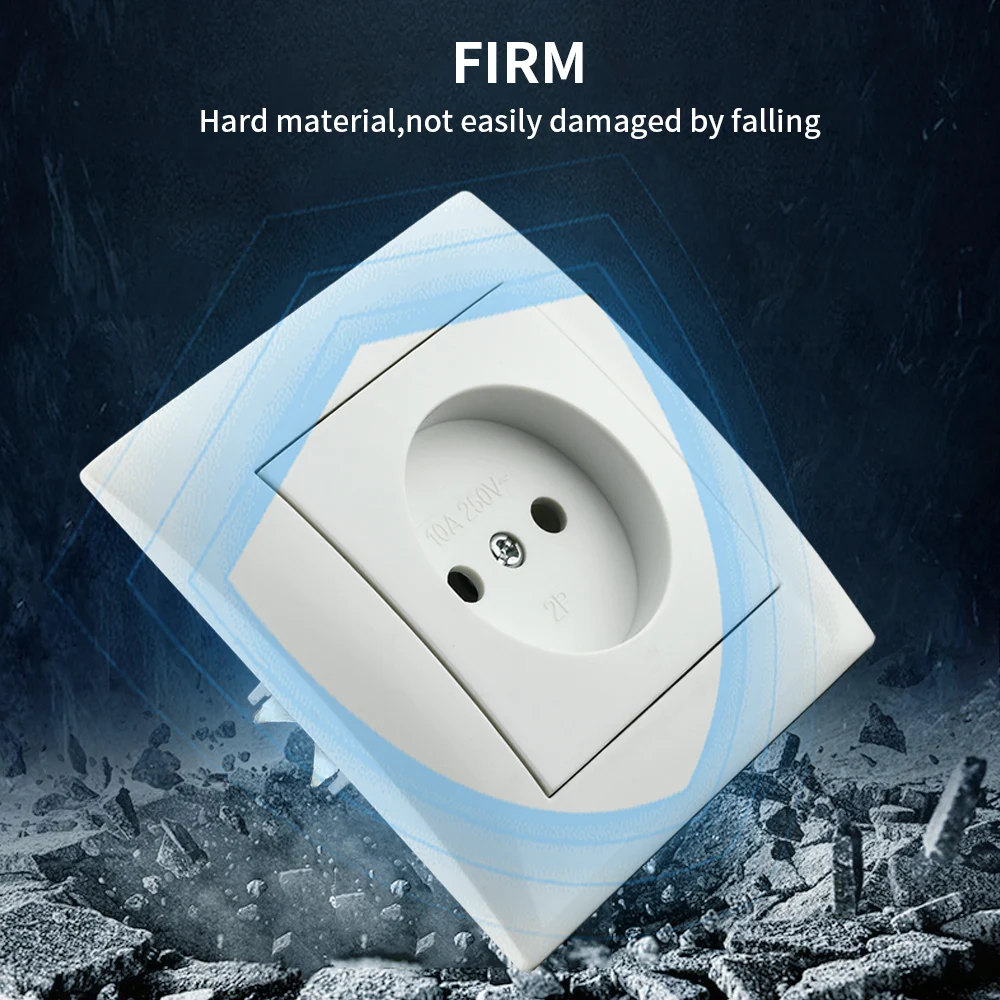 WESA Power Socket 16A EU Standard Electrical Outlett Not Ground 86mm*86mm White Flame Retardant PC Panel Wall Socket News