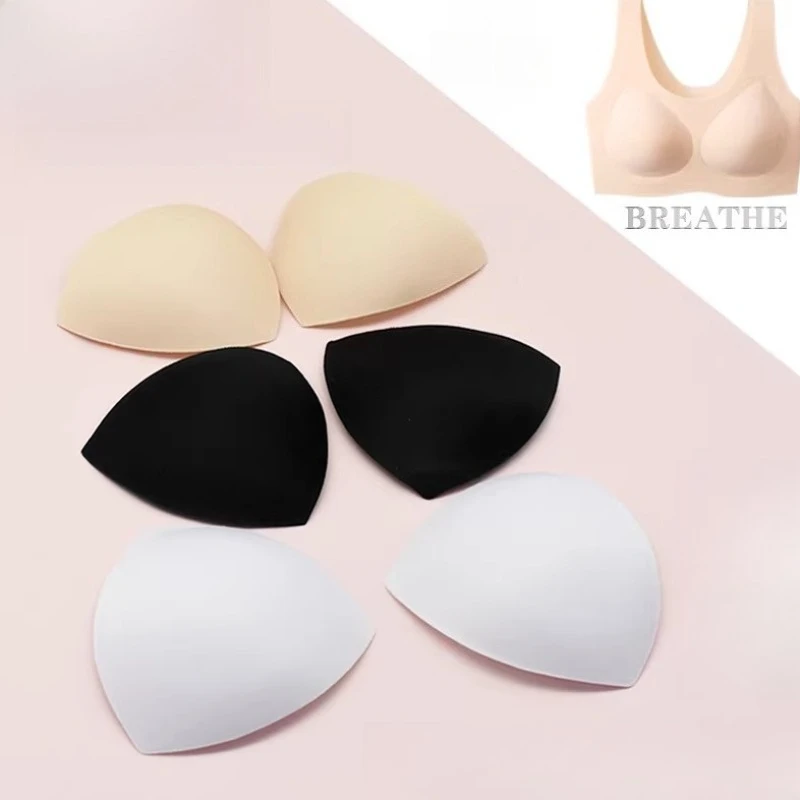 2Pcs Removable Sponge Bra Pads for Women Invisible Insert Swimsuit Bikini Breast Enhancers Chest Cup Pads Intimates Accessories