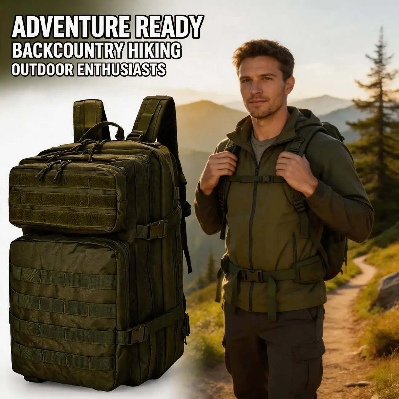 Outdoor Large Capacity Backpack Mountaineering Hiking Camping Comfortable Handle