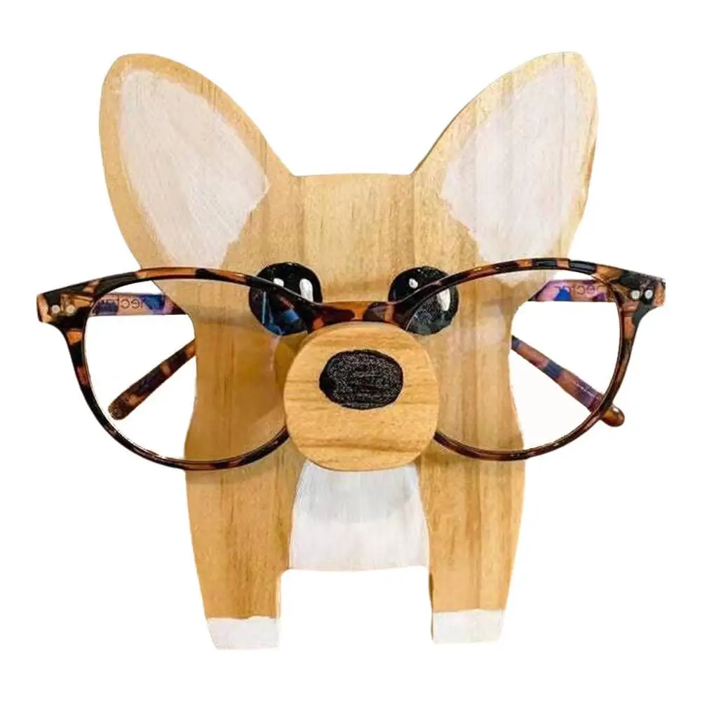 Cute Animal Glasses Holder Rack Cartoon Cat Fox Sloth Dog Sunglasses Sunglass Display Stand Household Wooden Decor