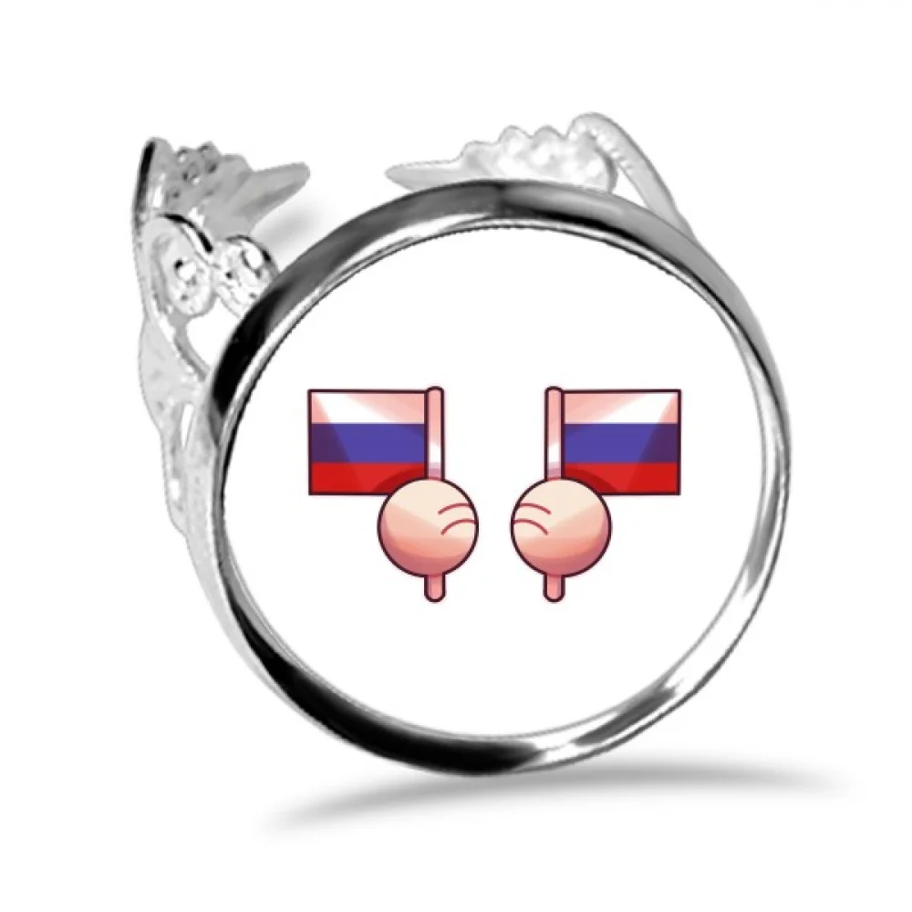 Russian Federation Flag Finger Ring Circlet Adjustable Jewelry Hand Ornament