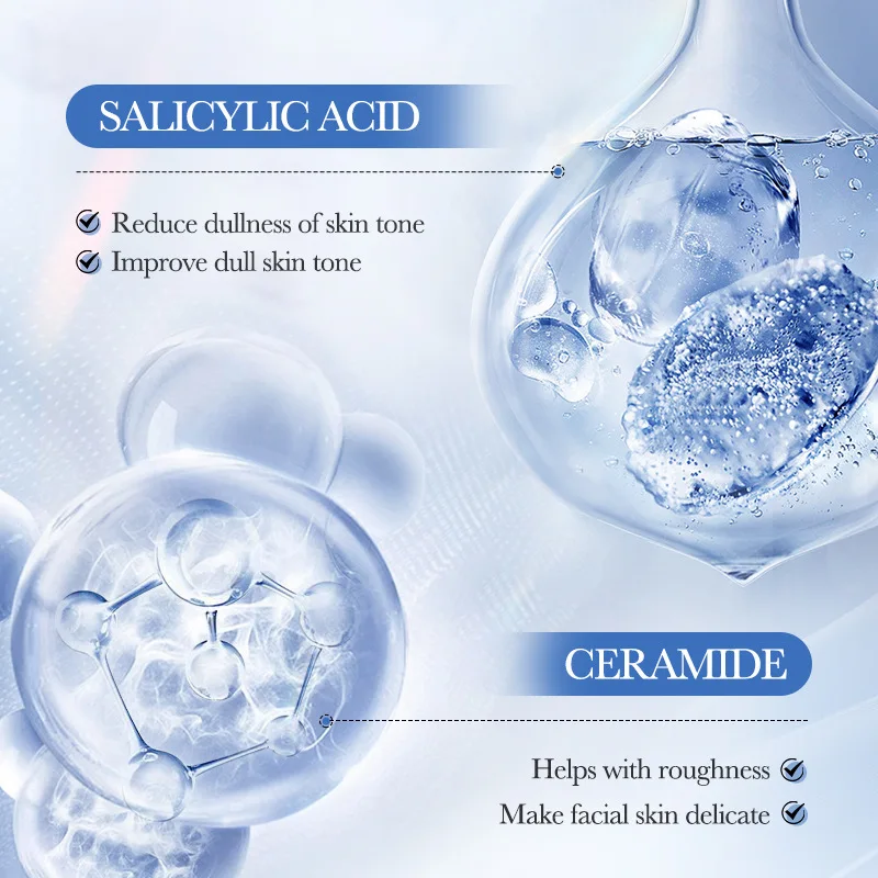 Ceramide Salicylic Acid Cleansing Gel Deep Cleaning and Moisturizing Blackhead Removing Skin Care Cleanser Foam Cleanser