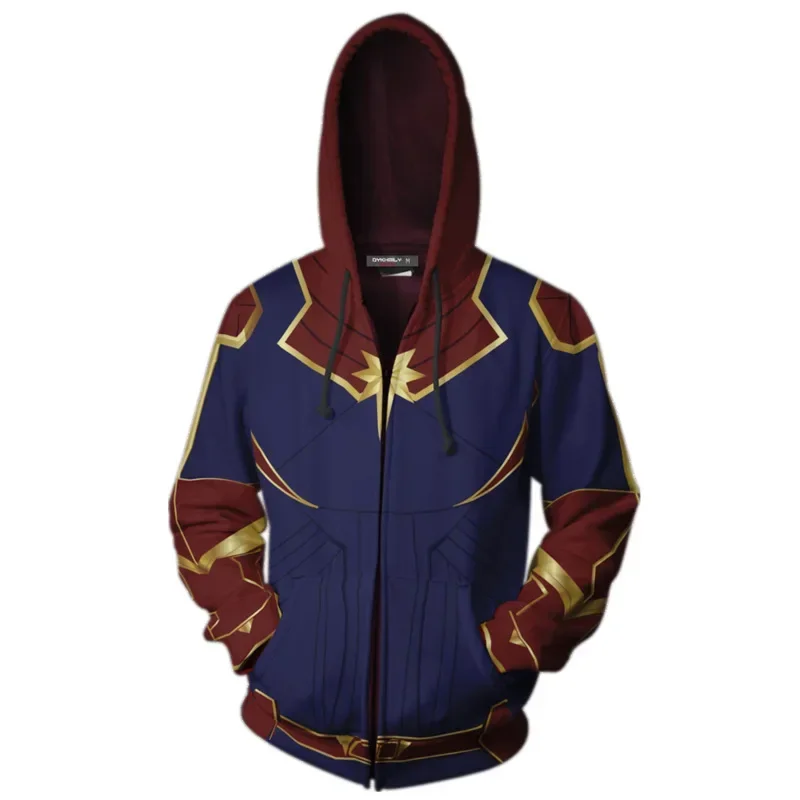 Cosaim Superhero Costume Captain Cosplay Hoodie Teen Men Women Zipper Jacket Hooded Coat Casual Fashion Tops Autumn Winter