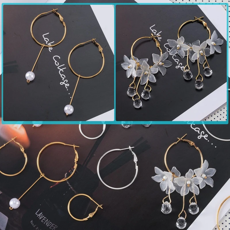 96 Stück Creolen finden, für die Schmuck herstellung, Gold Silber offene Perlen DIY Ohrringe Handwerk Kunst zubehör