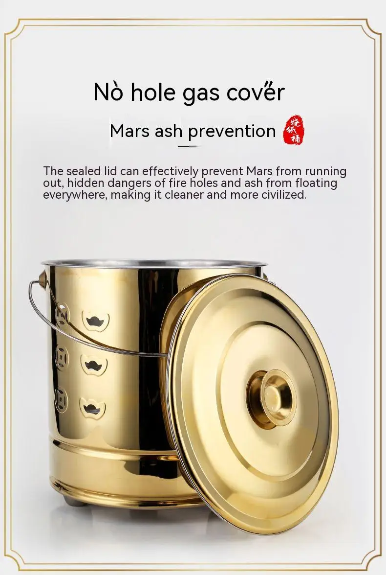 1 Set Burning Bucket Paper Money Incinerator Paper Burning Barrel With Hook Outdoor Burn Barrel Paper Money Incinerator