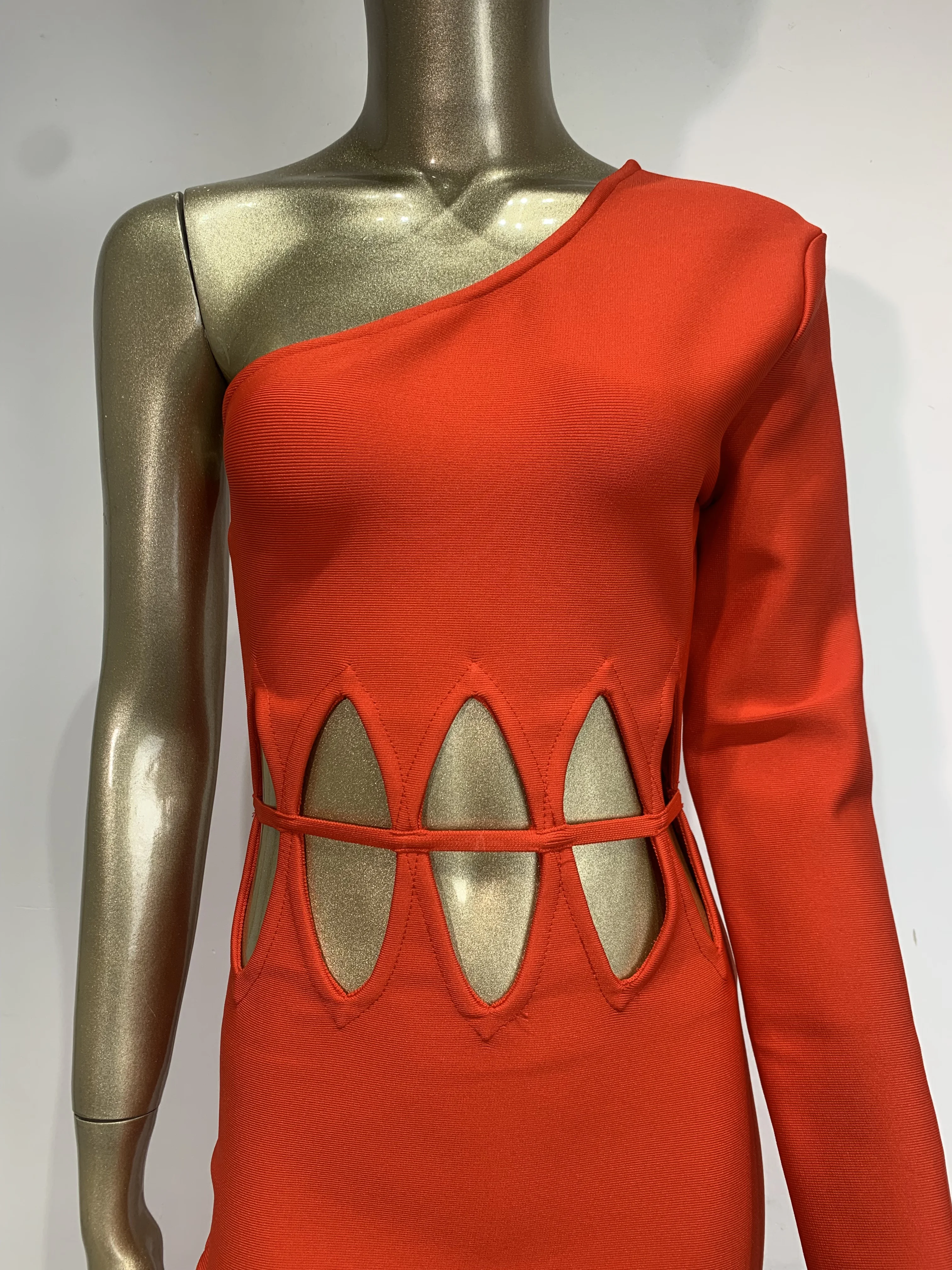 여성 섹시 컷아웃 원숄더 슬리브 밴디지 바디콘 드레스 셀럽 우아한 이브닝 파티 나이트클럽 생일 드레스