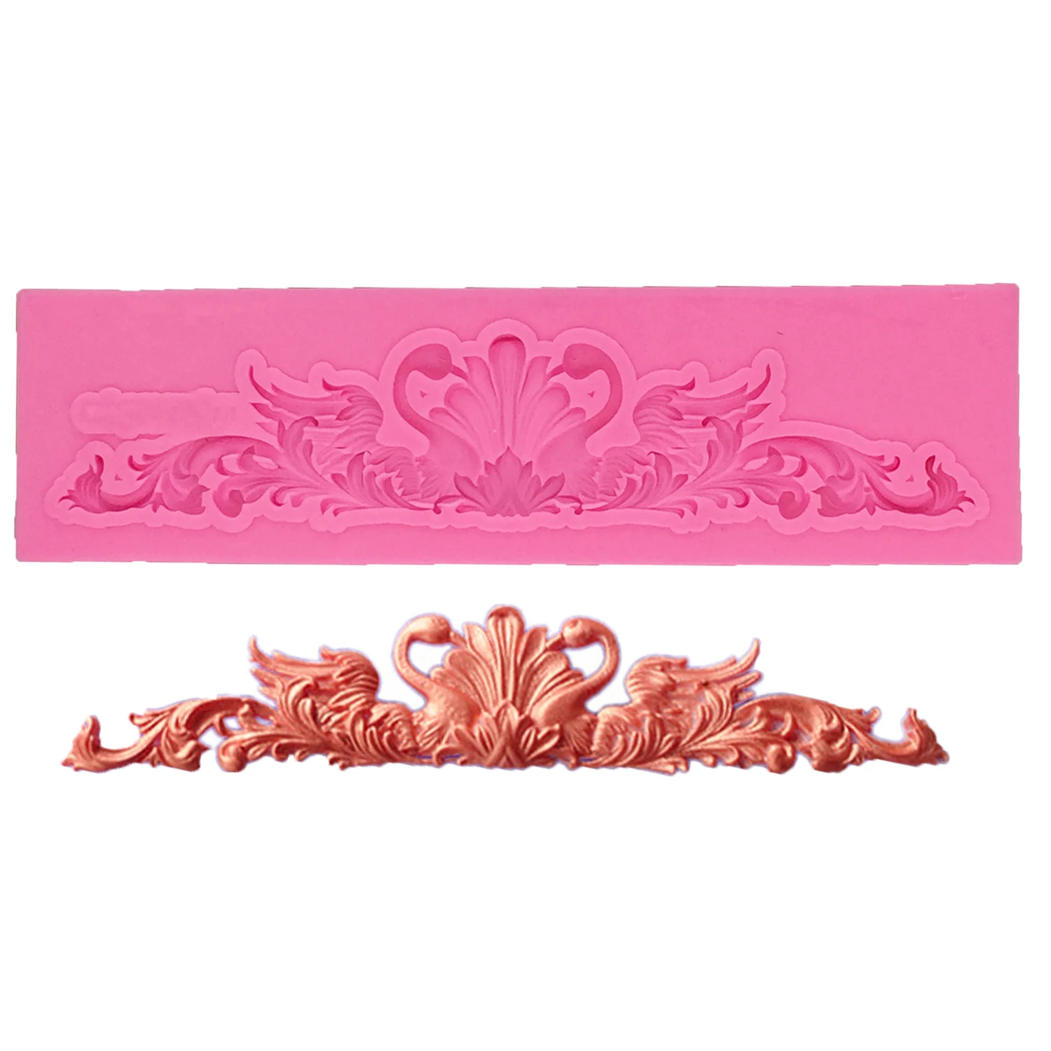 Molde de silicona para decoración de bordes de pasteles con diseño de enredadera floral, para gominolas, chocolate, dulces, arcilla polimérica y suministros de repostería