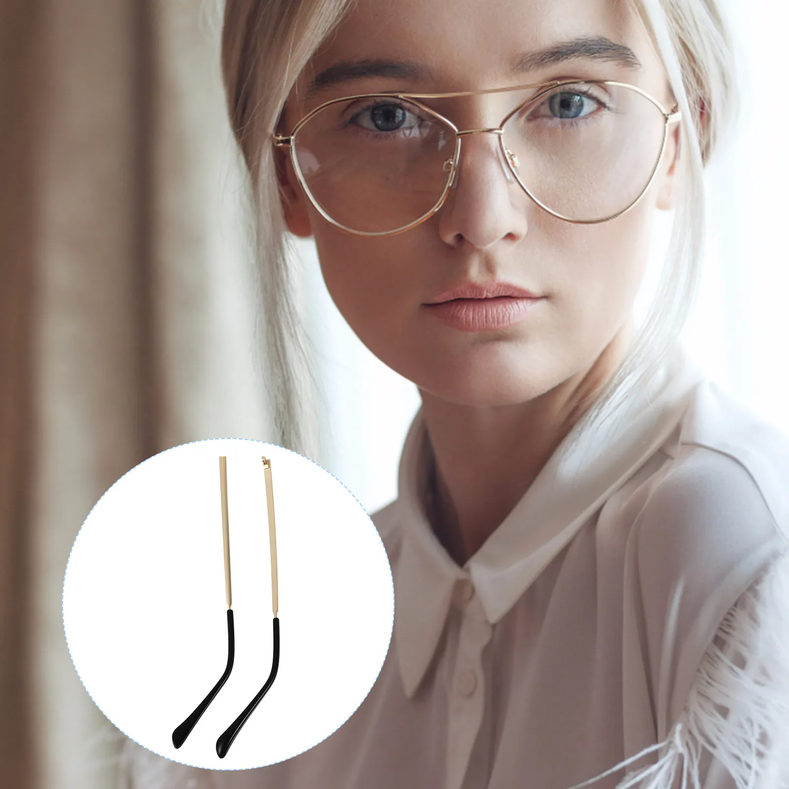 1Pair Glasses Arm Replacement Metal Frame Temple Sturdy Comfortable Eyewear Frame Temple for Sunglasses Reading Myopia Glasses