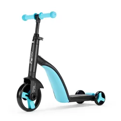 Folding Baby Triciclo com Pu Wheel, Children's Foot Scooter Function, Kick Board, Balance Bicycle, Birthday Gift, 3 em 1