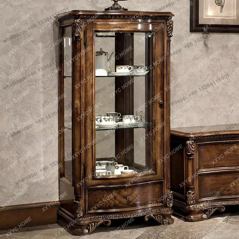 luxury villa special bathroom cabinet bathroom mirror combination full solid wood carving flower style