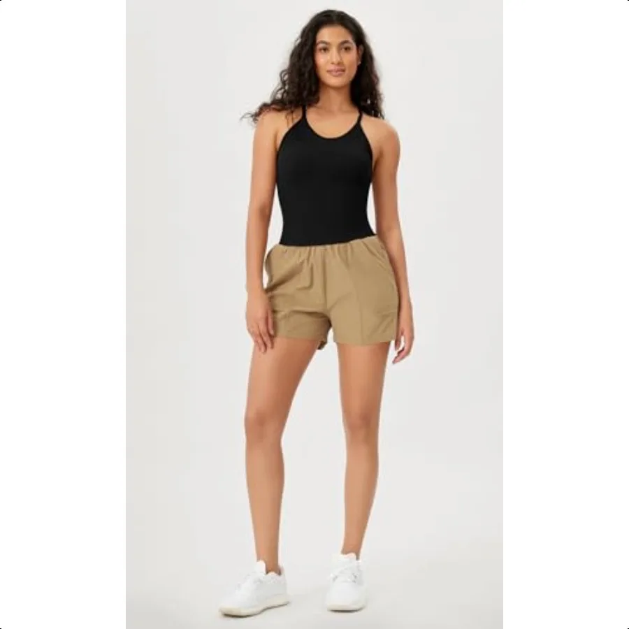 ODODOS Damen Crop Seaml RibKnit Camisole Strappy Racerback Cropped Tank Tops