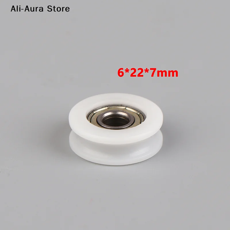 1Pcs Moving Door And Window Slide Wheel 626 Bearing Pulley 6*22*7MM Planar Wheel U-shaped Groove Nylon Pad Injection Material