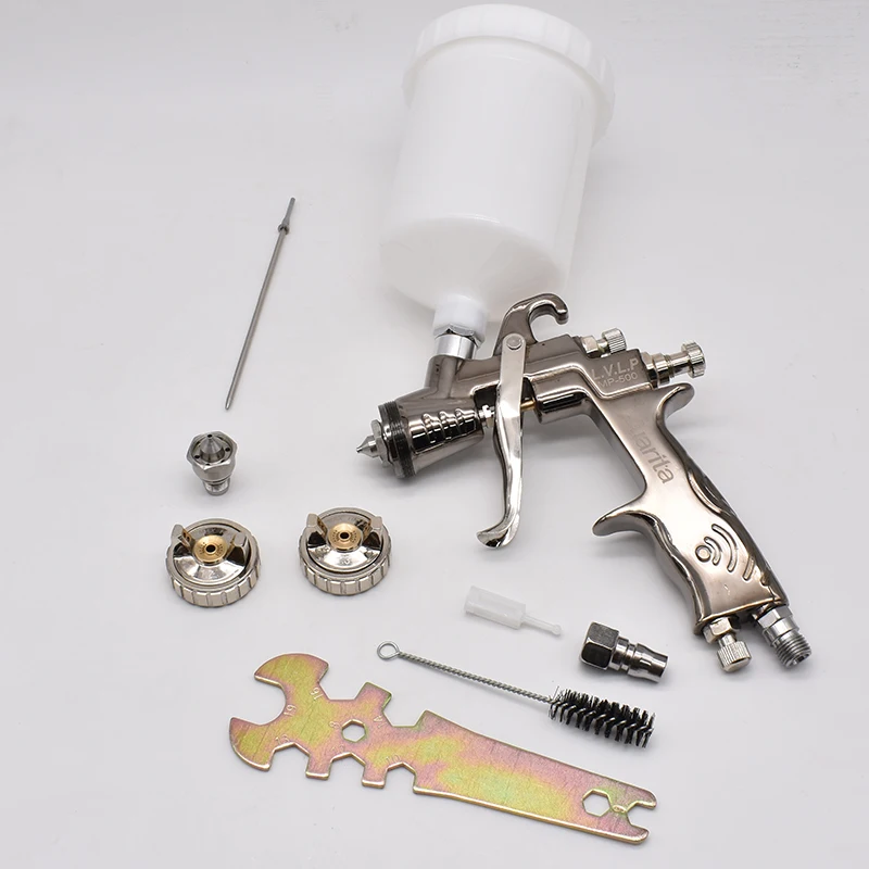 MP-500 LVLP Spray Gun 1.3mm Nozzle Spray Paint Gun 1.7mm Nozzle Gravity Air Sprayer High Atomizing Auto Spray Tool Painting Kit