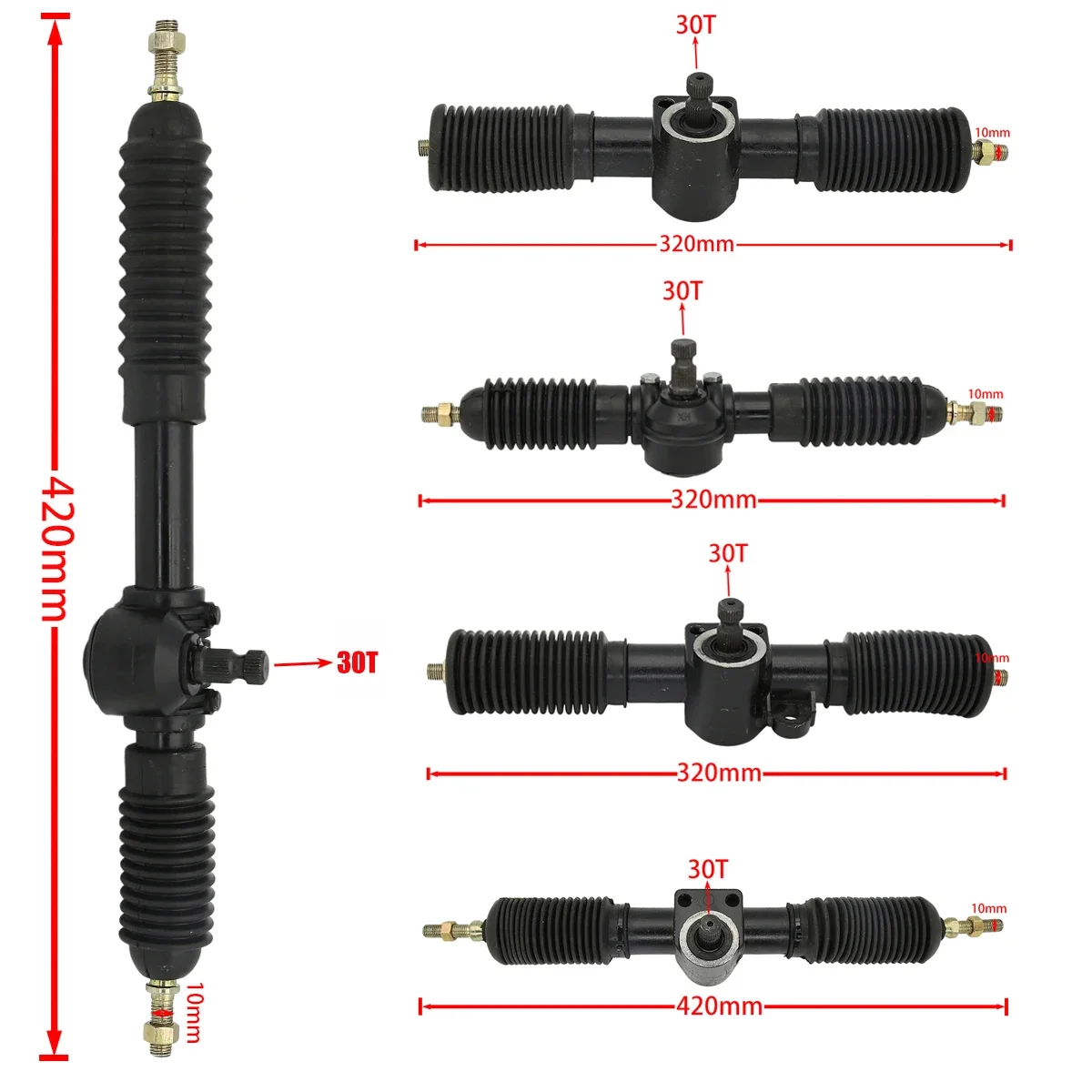 300mm 320mm Power Steering Gear Rack Pinion Assy Fit For DIY China Go Kart Buggy Karting ATV UTV Bike Parts