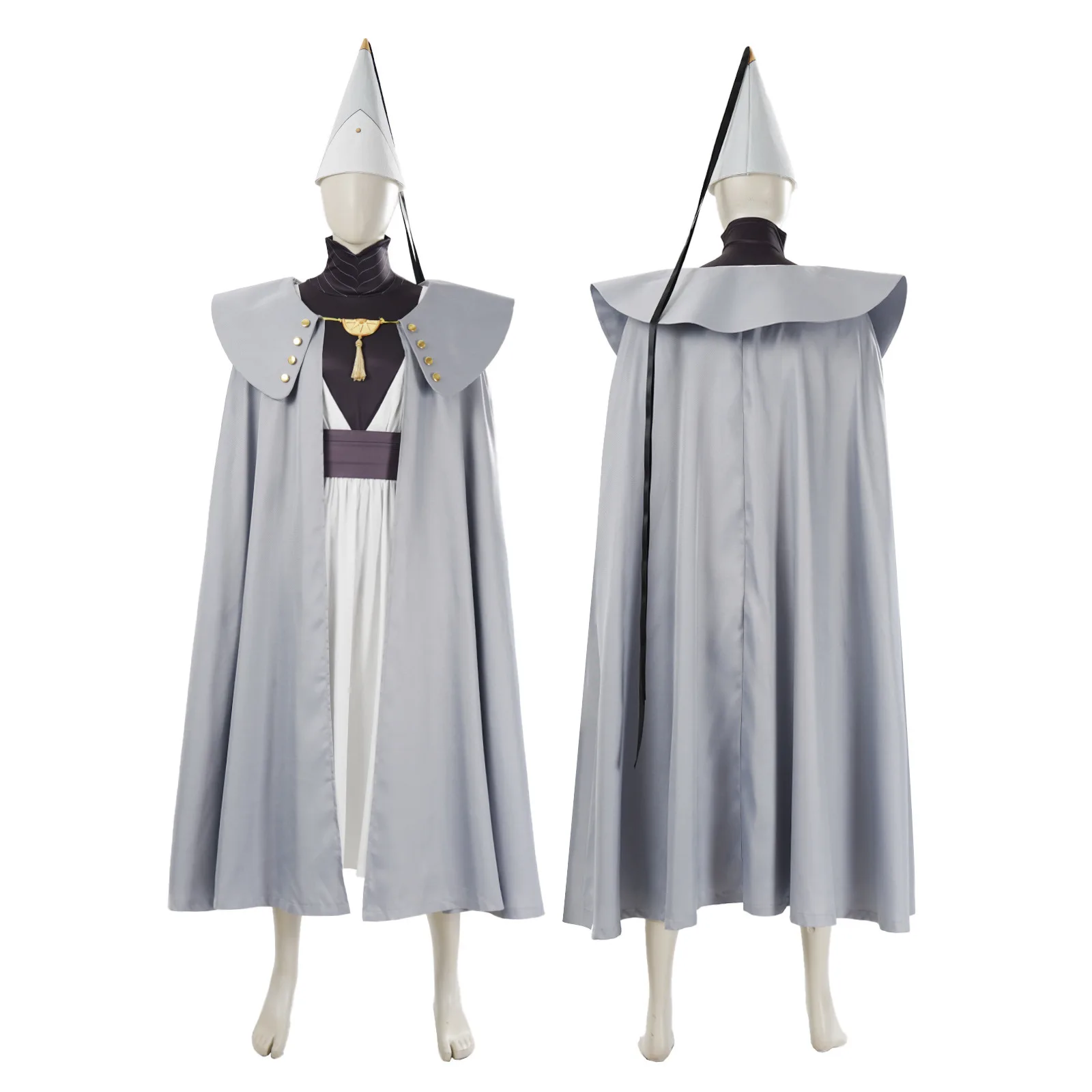 Qifrey Cosplay Costume Witch Hat Atelier Anime Magician Robe Cloak Belt Pointed Hat Set Adult Halloween Carnival Cosplay Outfit view 5