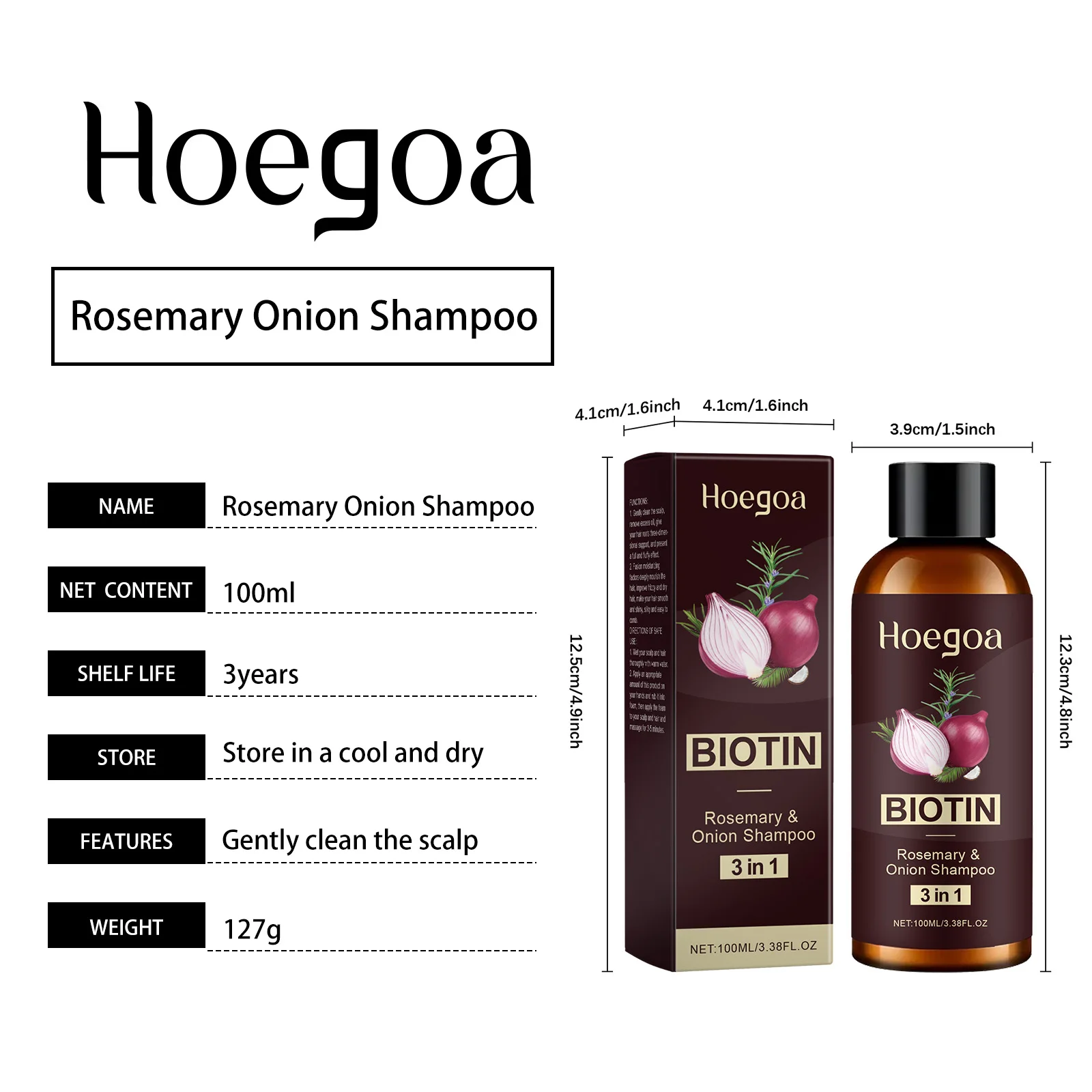 3-in-1 Red Onion Shampoo Black Seed Oil Hair Care Shampoo Hair Care Gentle Cleansing Nourish Scalp Refreshing Shampoo image 6